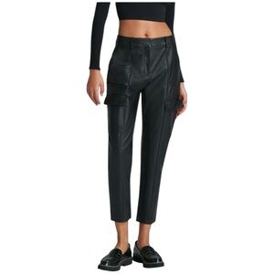 Commando Faux Leather 7/8 Utility Trouser in Black Size Large